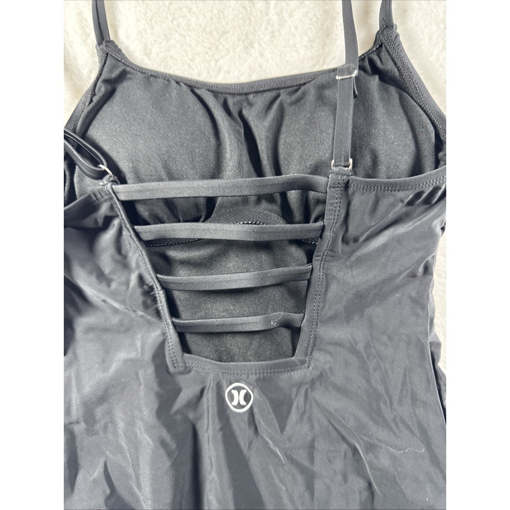 Hurley One-Piece Swimsuit UPF 50+ Stretch  Strappy Back Shelf Bra Black Size XS - Picture 7 of 8